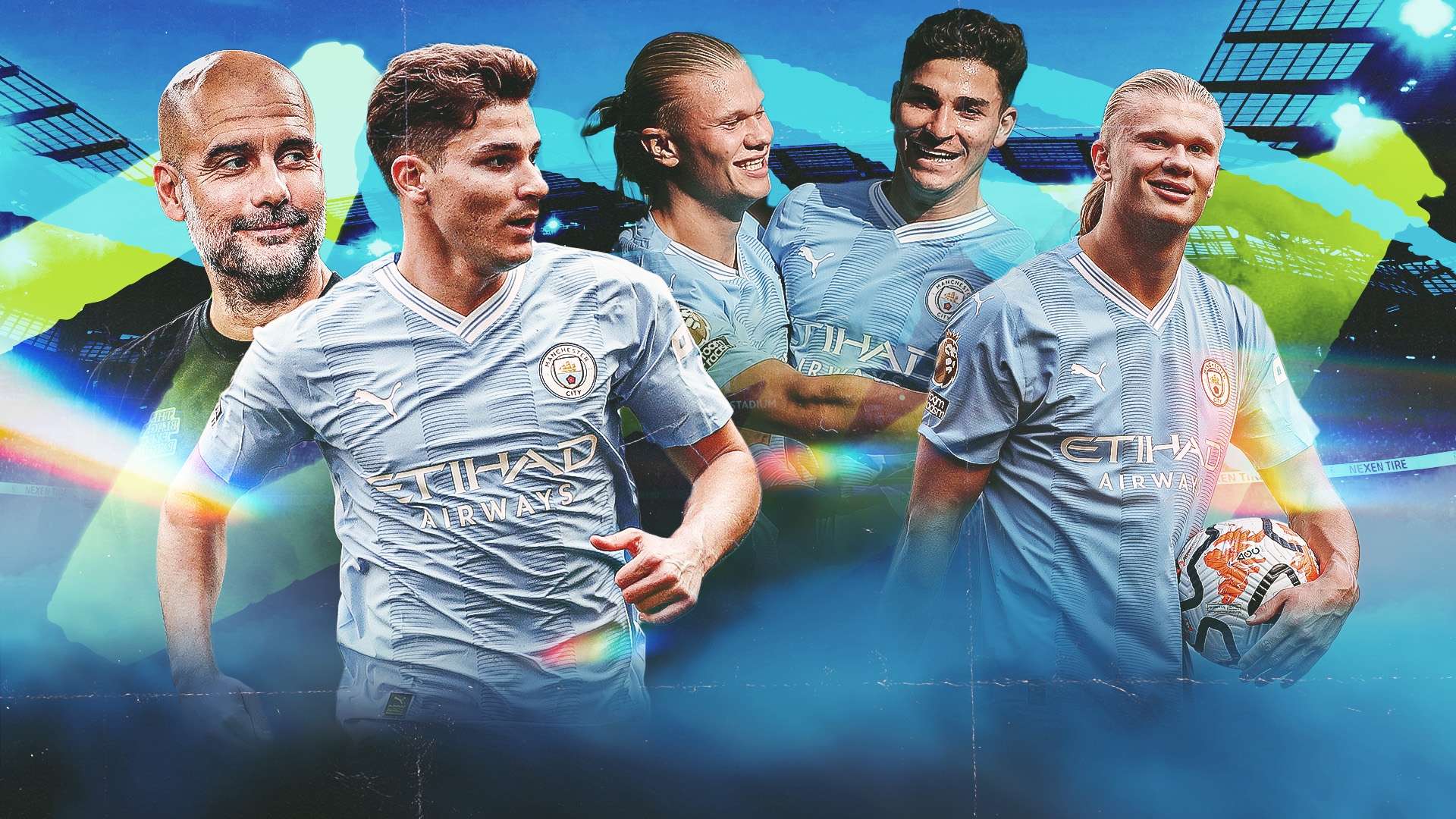 Man City Alvarez Haaland composite