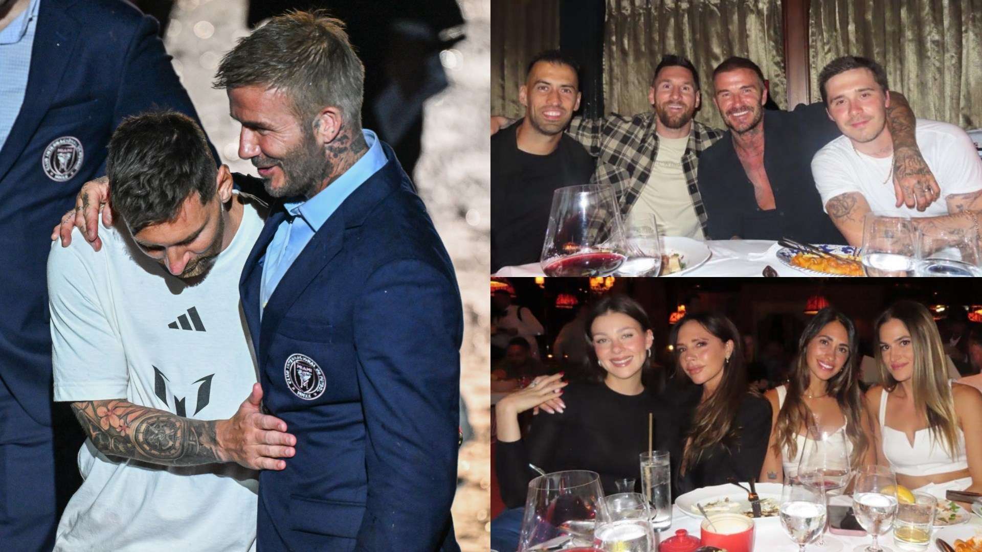 David Beckham Lionel Messi Victoria Beckham Antonela Rocuzzo