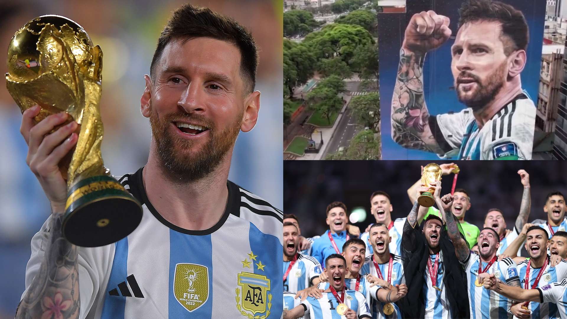 Lionel Messi mural Argentina World Cup