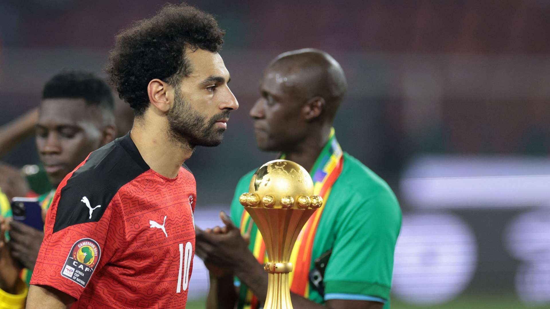 Mohamed Salah Africa Cup of Nations trophy Egypt