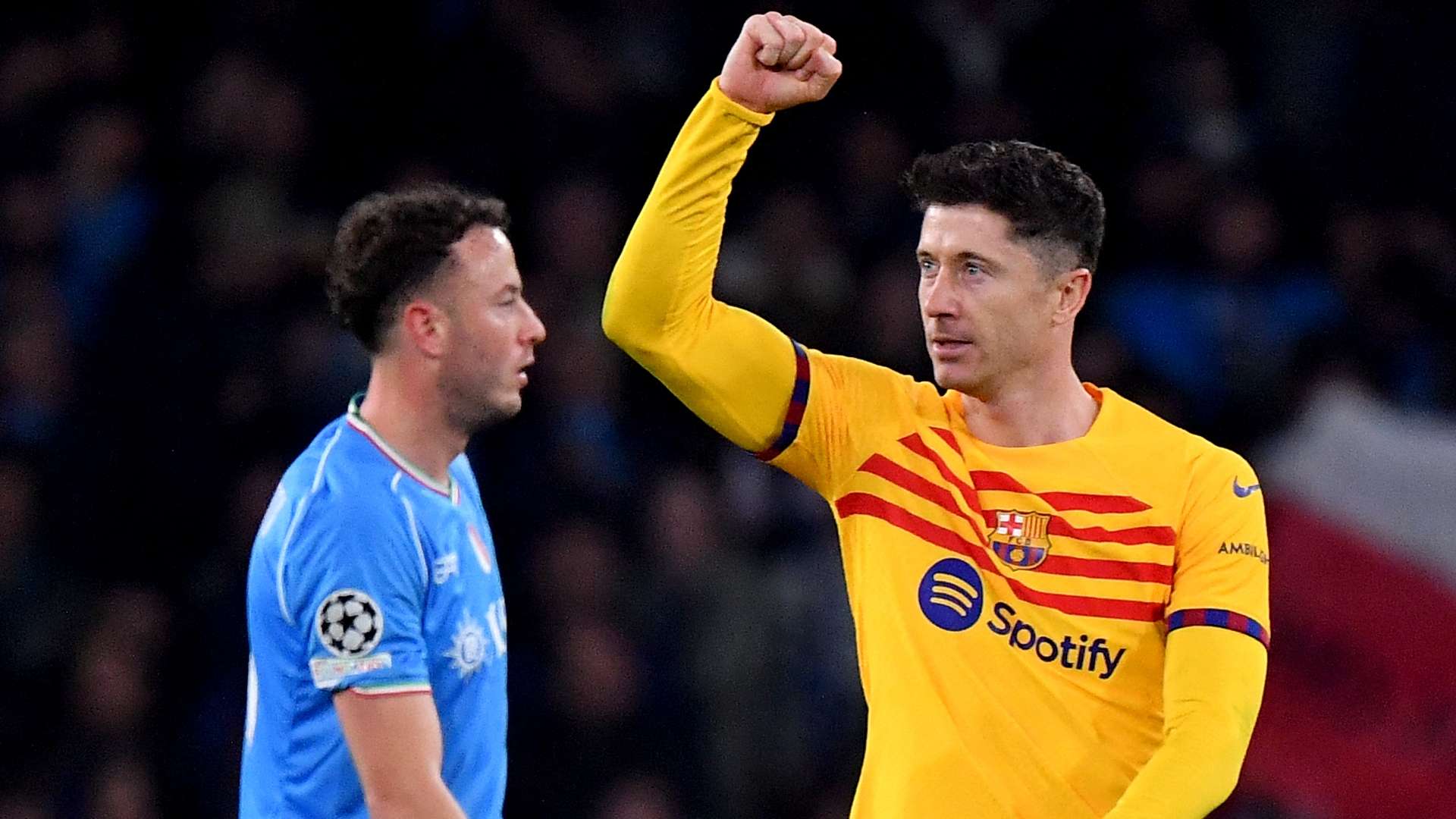 Lewandowski Napoli Barcellona Champions League