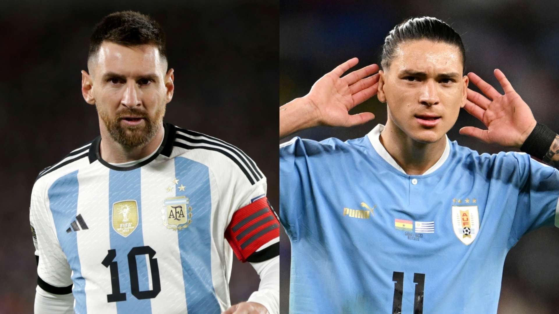 Lionel Messi Argentina Darwin Nunez Uruguay