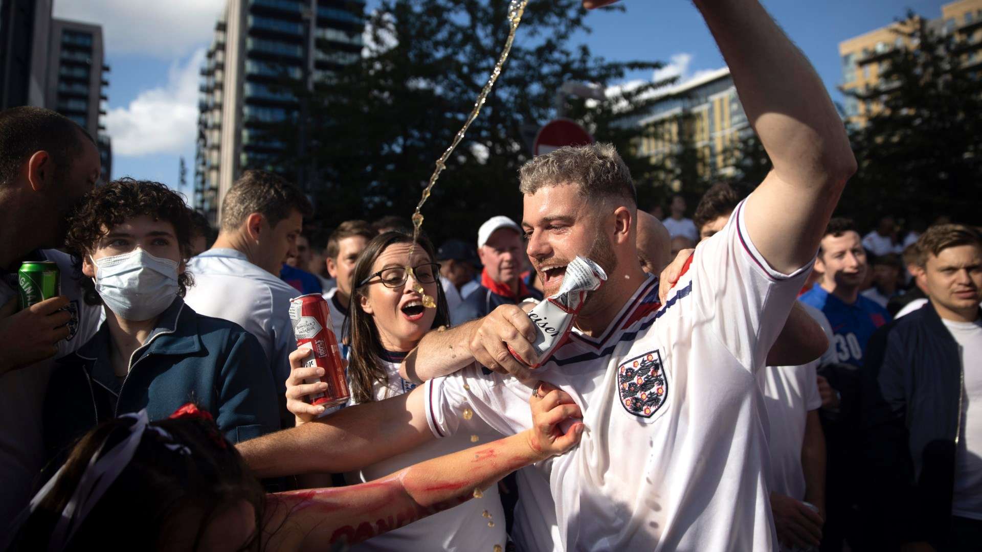 England fans beer